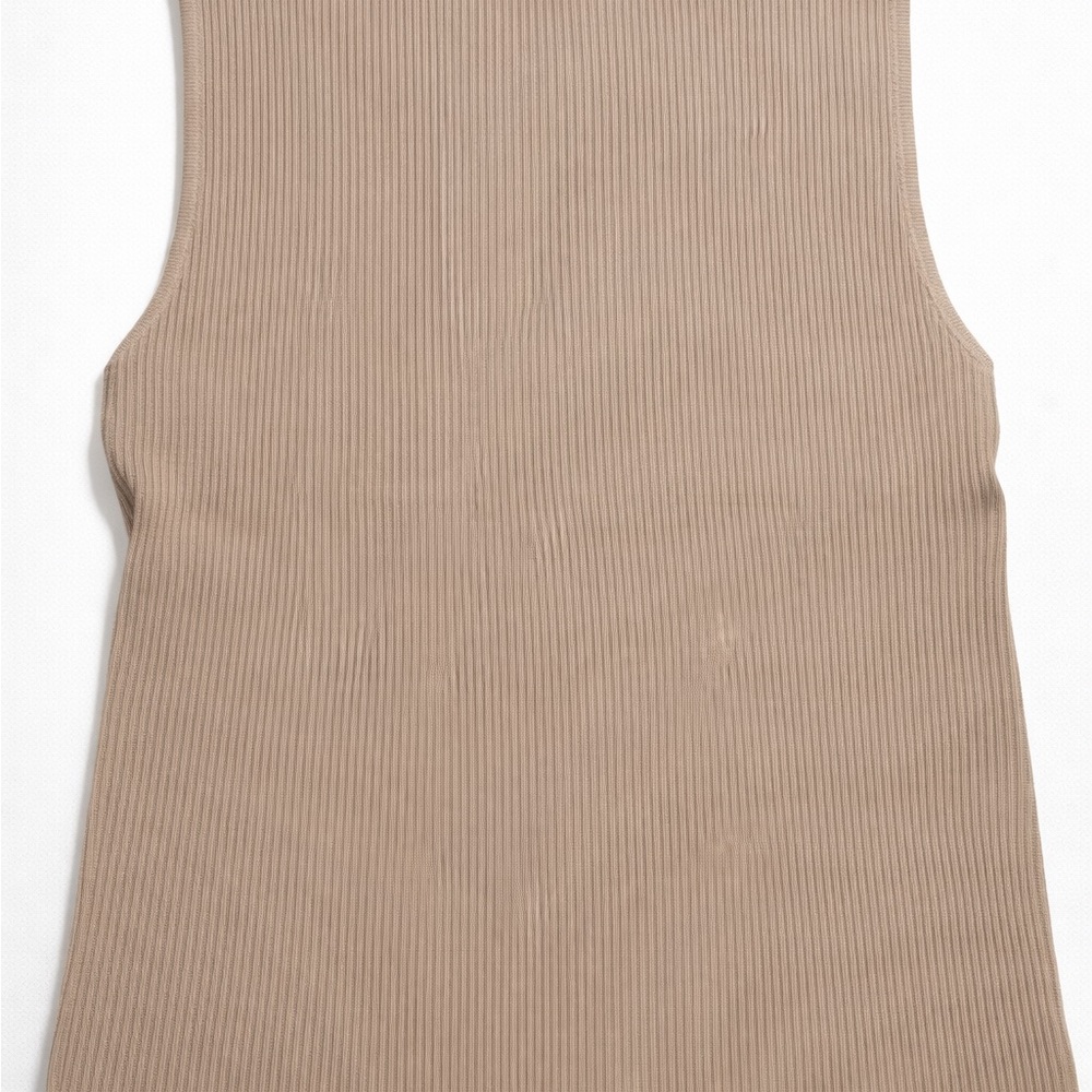 Abercrombie And Fitch Wide Rib Slash Top Beige Medium - Picture 6 of 6